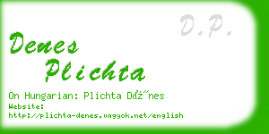 denes plichta business card